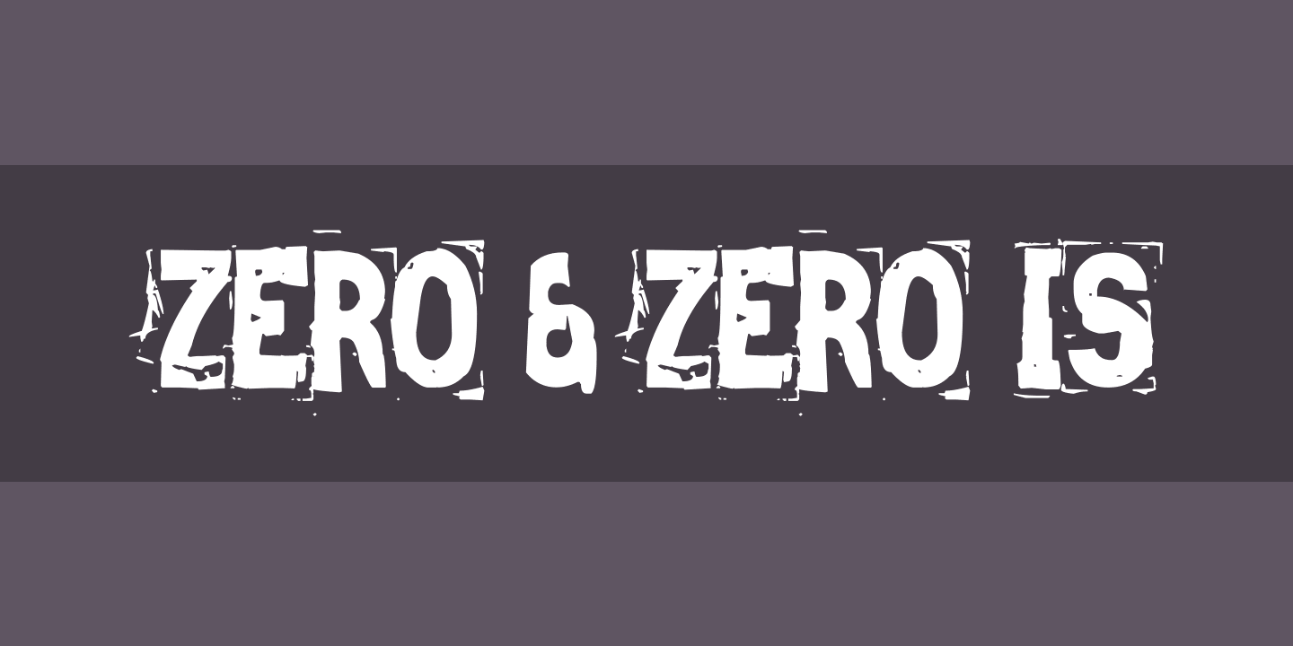 Przykład czcionki Zero & Zero Is